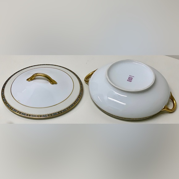 Early 20th Century NORITAKE M JAPAN CHATILLON Gold Trim Lidded Vegetable Bowl - Picture 16 of 16